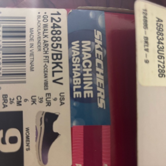 Skechers Go Walk Black and Purple Slip-Ons - Picture 7 of 7